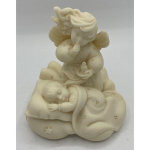 Vintage Faro By Roman 1992 Figurine Angel Watching Over Baby Signed